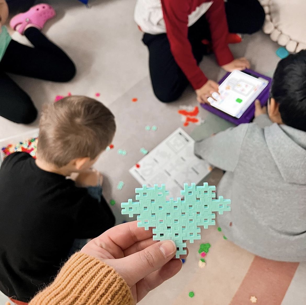 We created with hashtag blocks using @brookebrownTOTB’s challenge cards and created pixel art using @byStickTogether. I love that with my enrichment kiddos I can often sit down and create with them because they are so engaged and well behaved! It’s my favorite part of the day!