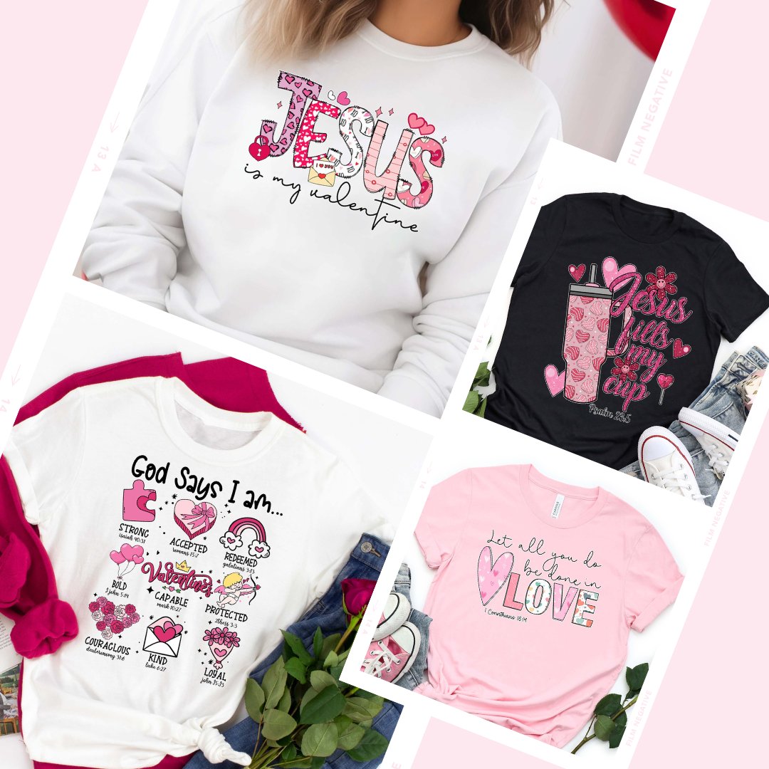 🎉 Exciting news! Valentine's Day is almost here! 🌹 Explore our collection of faith valentine Tees and Sweatshirts, all 20% off. Shop now and share the love! 💑 #ValentinesDayDeal 
bit.ly/TCCDVDay
#FaithLove #HeartfeltStyle