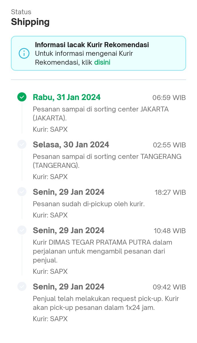 yr_imto's tweet photo. @gillngrh33 @tokopedia @TokopediaCare Udah gerak apa belum bro? Gw juga sama asw, nyesel bet pake kurir rekomendasi https://t.co/fE9pTPncnd