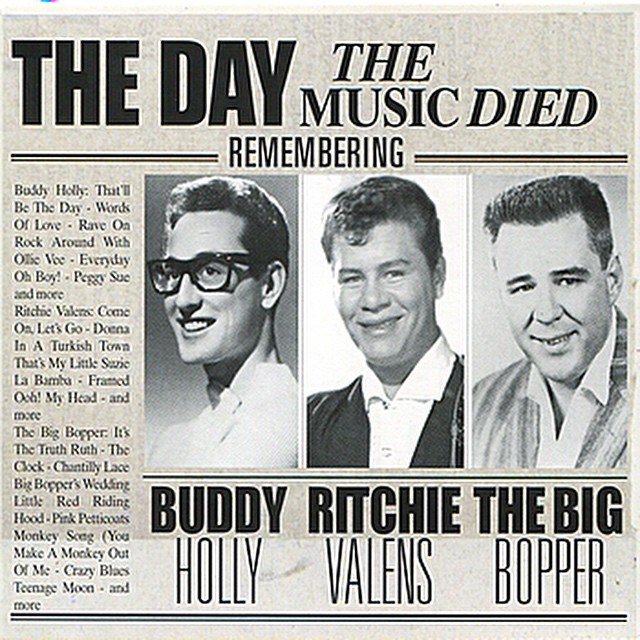 今日2月3日はディヴ・ディヴィス77才の誕生日。そしてバディ・ホリー(享年22才)、リッチー・ヴァレンス(享年17才)、モーリス・ホワイト(享年74才)の命日

'59年バディとリッチーの同乗する飛行機が墜落し命を落とす。🇺🇸ではこの日がロック時代の終焉を告げる'音楽が死んだ日'と呼ばれた↓
#BuddyHolly