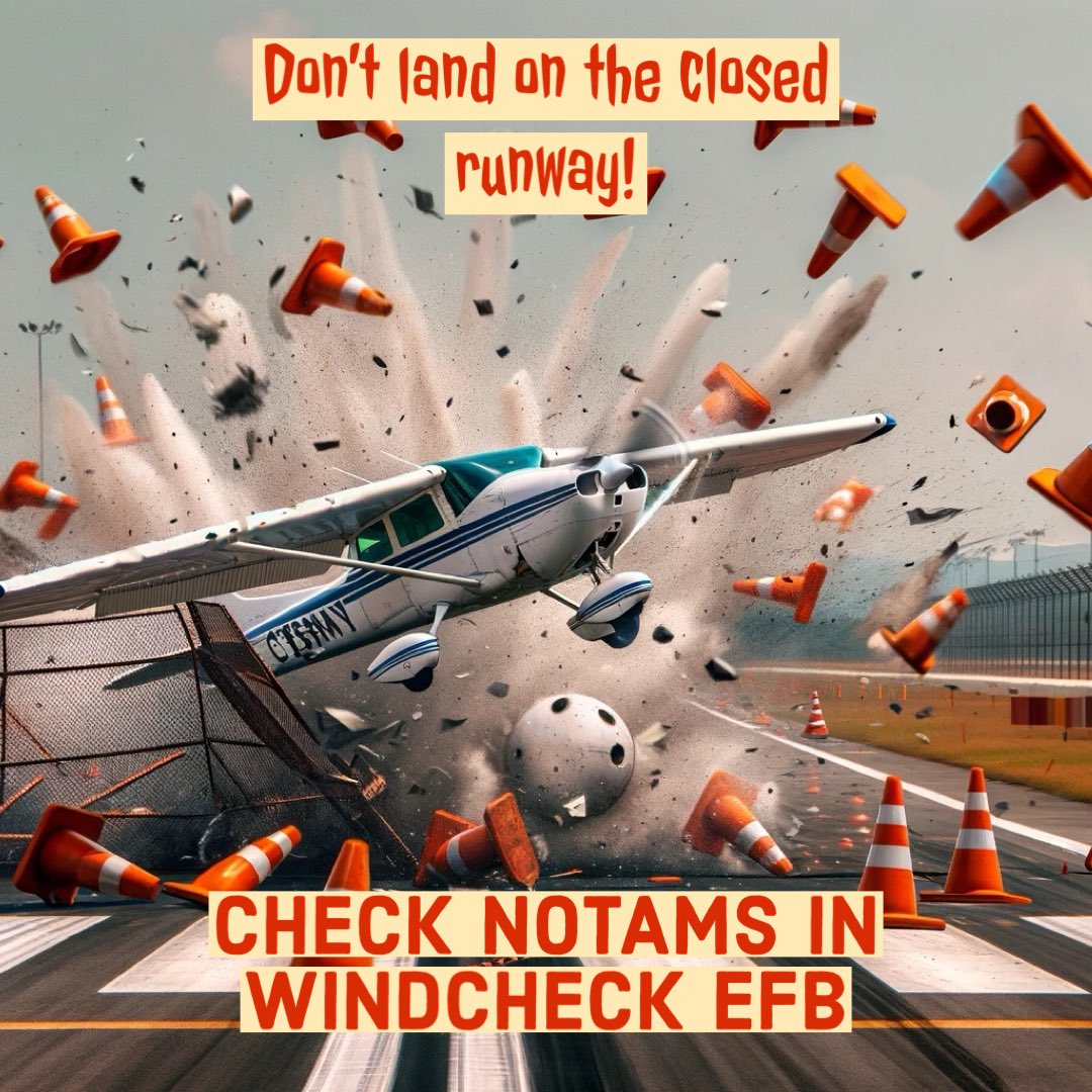 WindCheckEFB's tweet image. WindCheck EFB displays runways closed by NOTAM, get the app on the AppStore and WindCheck before you fly!

#pilots #airplane #flight #cessna #pa28 #aviation #faa #aopa