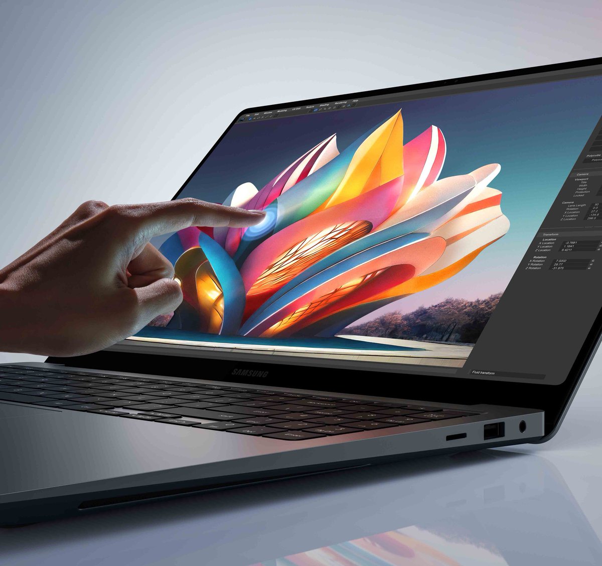 #GalaxyBook4Ultra

• 16 inch 3K 120hz touch Anti reflective Dynamic Amoled Display 
• Intel Core Ultra 7 155H | Ultra 9 185H
• Nvidia RTX 4050 | 4070 (80w)
• 76Wh battery with 140w charging
• 16/32/64gb 7,467Mhz ram & 512/1/2TB storage
• 16.5mm thin
• HDMI 2.1