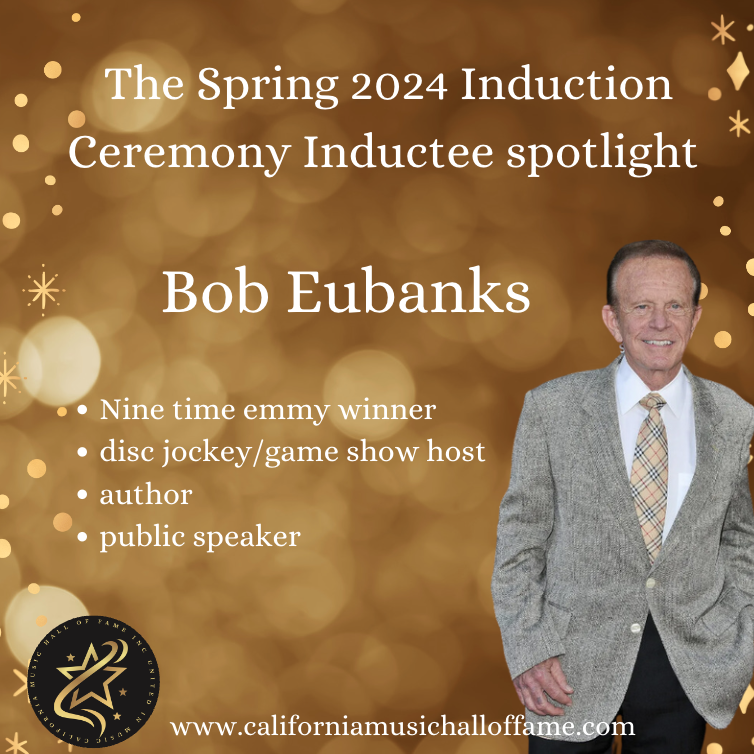 CAMusicHall's tweet photo. The Official California Music Hall of Fame is happy to announce that we will be inducting Bob Eubanks in the Spring Induction Ceremony!

Tickets for the Spring 2024 Induction Ceremony can be purchased at the link in the bio!
Use code DAVID2024 for $10 off your ticket purchase! https://t.co/bD4HMcIO8l