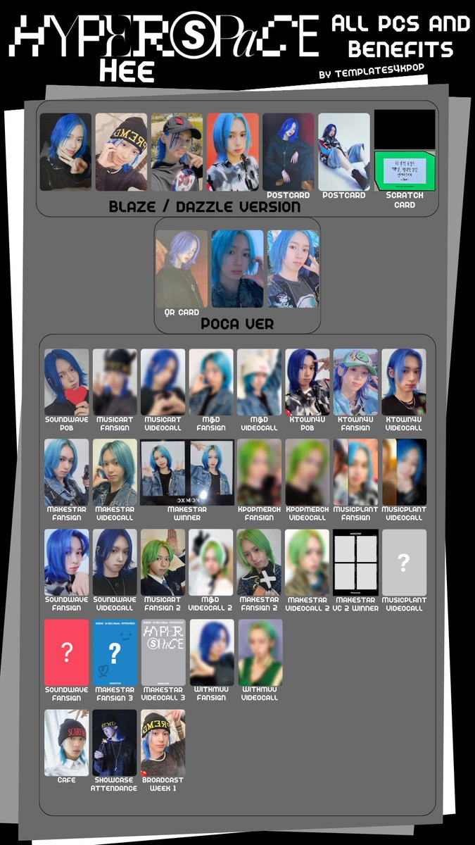 DXMON Hyperspace album photocard pc benefit pob template! 다이몬