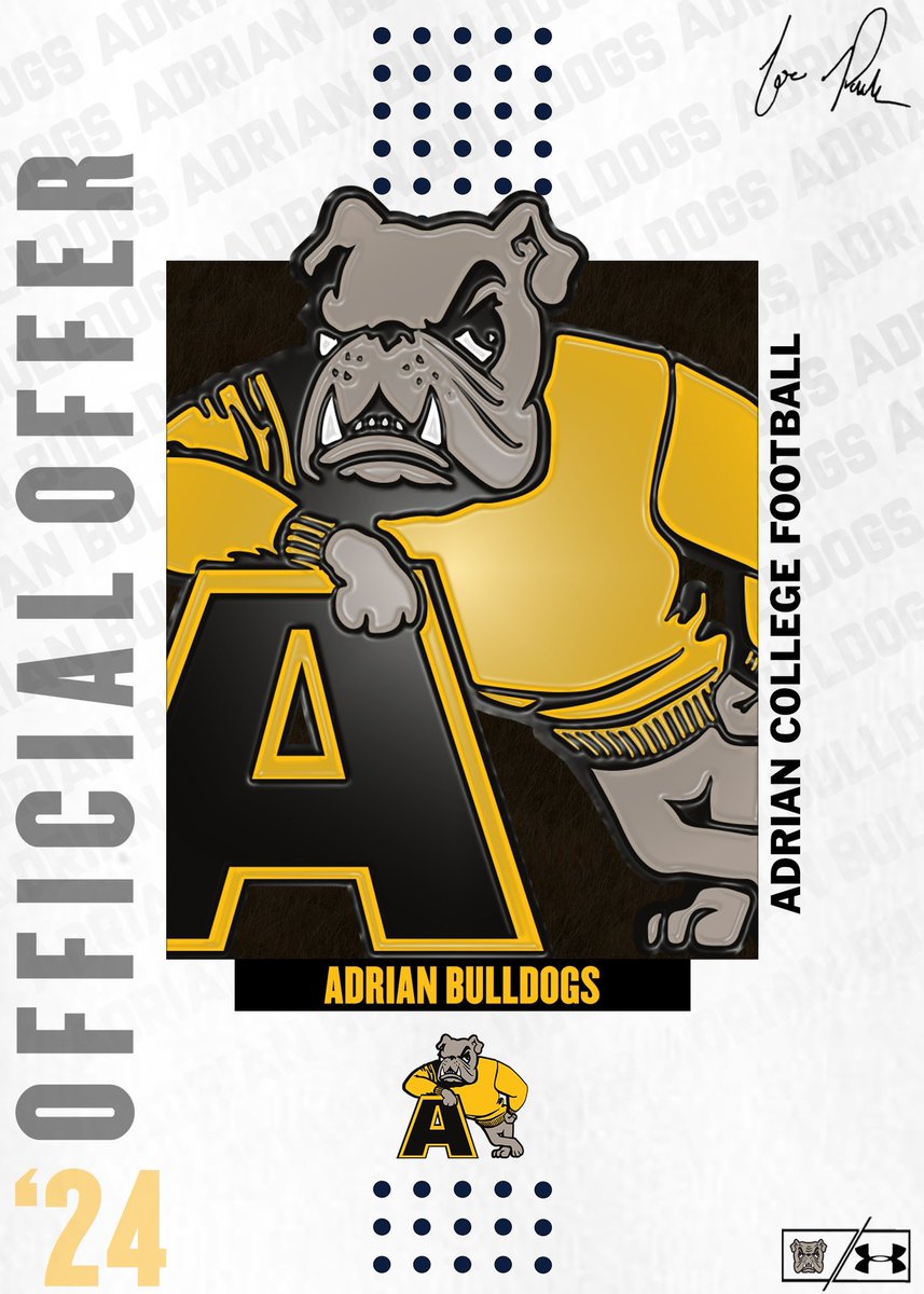 Blessed to receive a official offer from Adrian College!!! #GoDawgs <a href="/_coachmcgaughy/">Coach McGaughy</a> <a href="/CoachKnollman/">Alex Knollman</a>