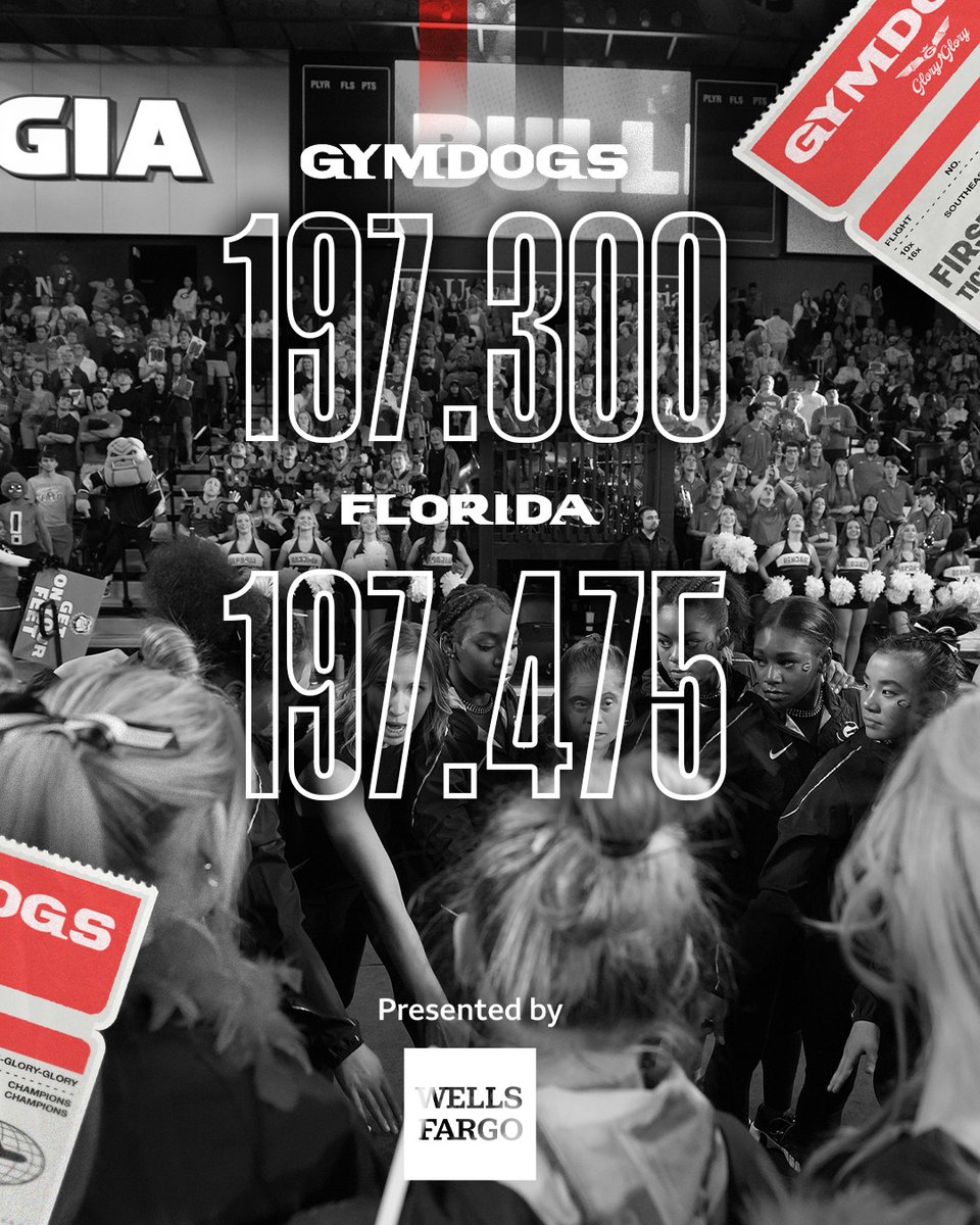 That's a wrap from Stegeman! The GymDogs finish with a season-high 197.300!

We'll see you back next week, Feb. 9, at 5:45 vs. LSU!

#GloryGlory | #GoDawgs