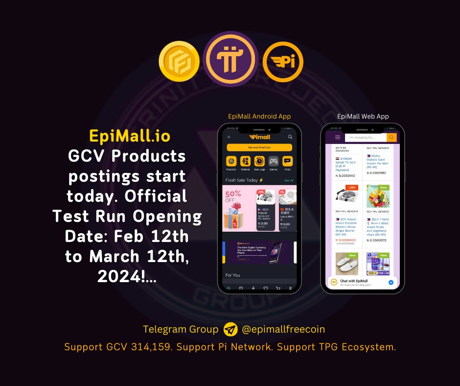 michael_ceo's tweet photo. 🛍️ EpiMall GCV Products postings start today. Official Test Run Opening Date: February 12th to March 12th, 2024! @dorisyincpa
===
📢Telegram:
https://t.co/RY8zcxGWxh
===
#PiNetwork #FreeCoinsRewards #TPGecosystem #EpiMall #FreeCoin #TestGCV #Philippines #PiNationSocietyPh #icenetwork #sidracoin #GCV314159 #TPGNFT #ILoveGCV #PurpleHeartGCV