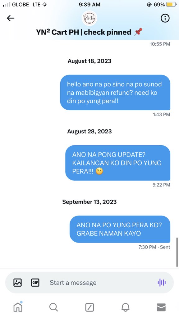 _eunisuh's tweet photo. Asan na po yung refund @yn2cartph last May 2022 pa yun 2024 na ngayon. nakailang chat na po ako sainyo wala kayong reply niisa. wala na akong na-recieve na album sana yung pera nalang maibalik. 

PLEASE HELP ME SPREAD THIS PO!! 😭🥺 https://t.co/xwMN91tQfL