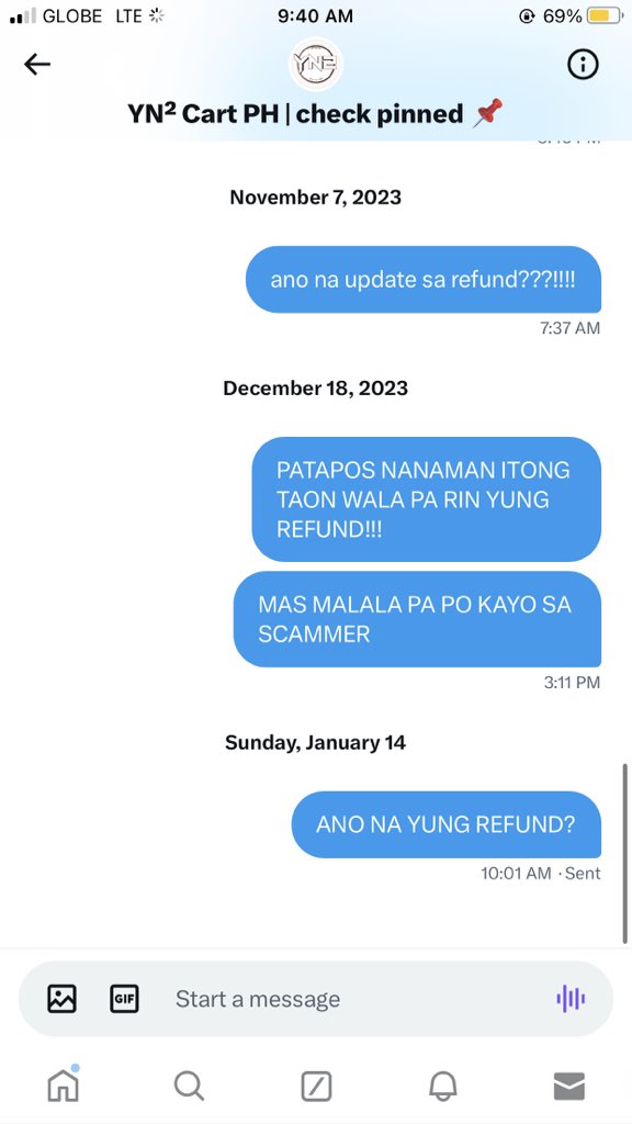 _eunisuh's tweet photo. Asan na po yung refund @yn2cartph last May 2022 pa yun 2024 na ngayon. nakailang chat na po ako sainyo wala kayong reply niisa. wala na akong na-recieve na album sana yung pera nalang maibalik. 

PLEASE HELP ME SPREAD THIS PO!! 😭🥺 https://t.co/xwMN91tQfL