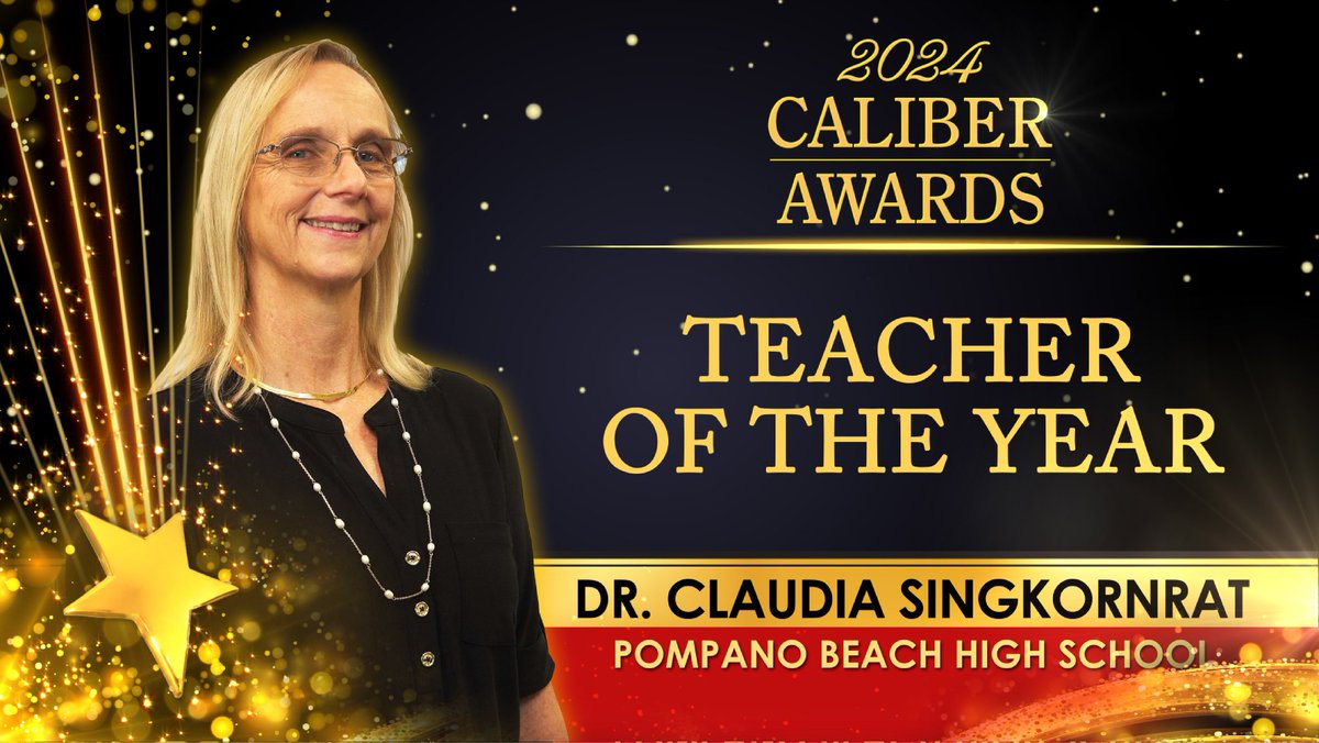 Congratulations to Claudia Singkornrat, Pompano Beach High School, 2024 Caliber Awards Teacher of the Year! #BCPSCaliber #BCPSCaliberAwards #BCPSCalies