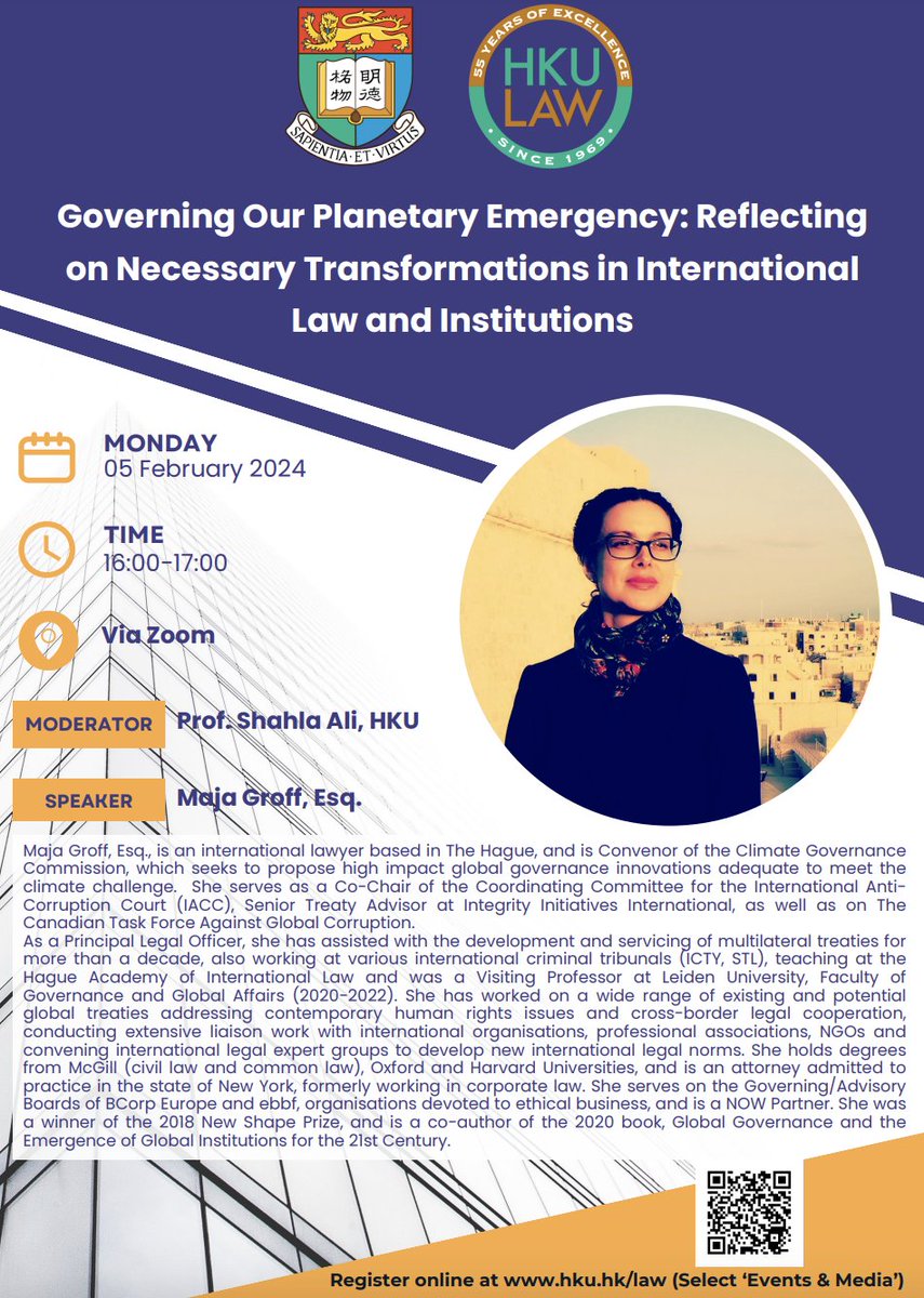 looking forward to welcoming Maja Groff this coming Monday <a href="/HkuLaw/">HKU Faculty of Law</a> to speak on transformations in international law and institutions.