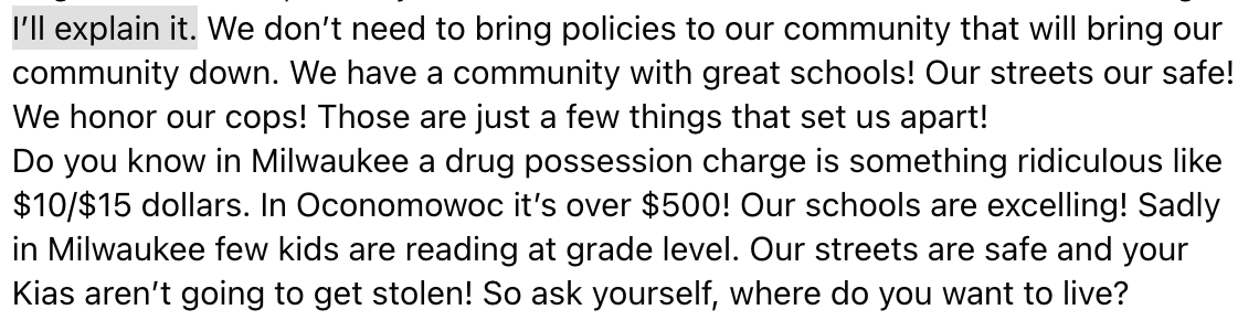 jnorcr's tweet photo. We saw this sort of anti-city discourse from #WashingtonCountyWI Executive #JoshSchoemann.
It doesn't play very well.
At all.
This isn't who we are in #Oconomowoc.
Frankly, it's embarrassing to witness.
#LakeCountryWI #Wisconsin https://t.co/qWaGQRrtDo
