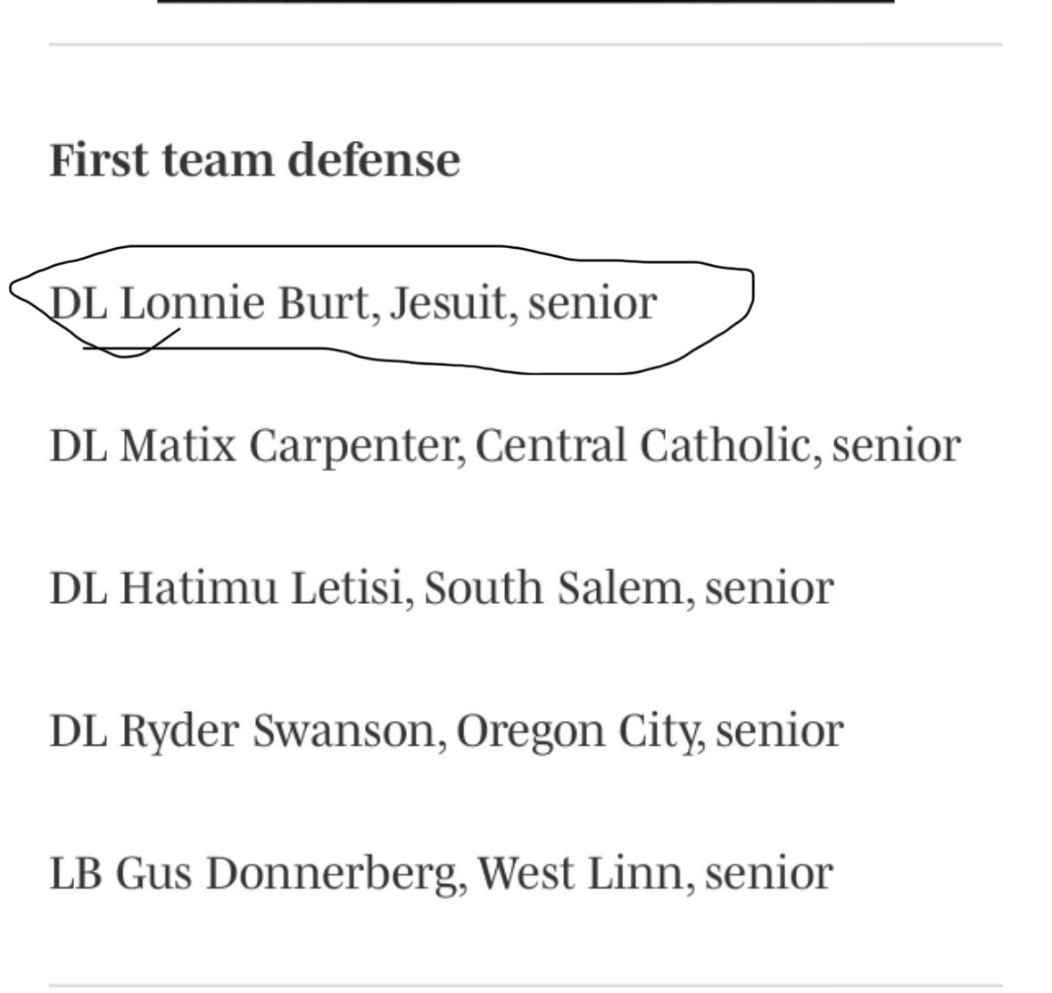 Blessed to be First Team All State on Offense AND Defense!