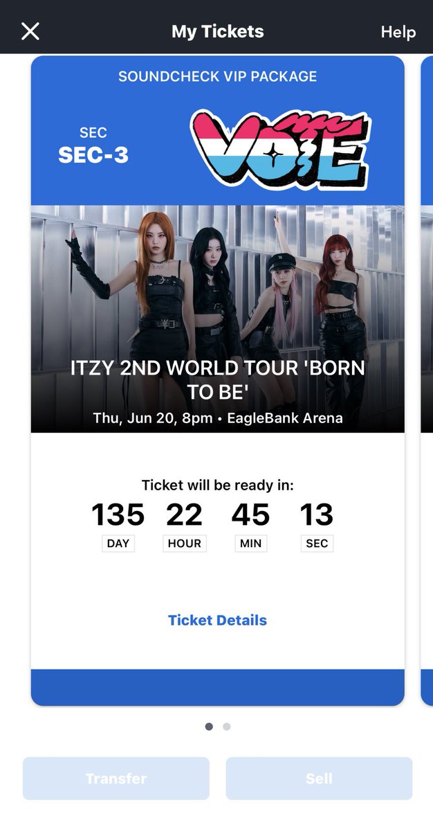 wwglockies's tweet photo. [WTS LFB] 

(2) itzy vip soundcheck tickets for fairfax va at eagle bank arena

- selling for face value + fees
- sec 3 row f

reply and dm me if interested! https://t.co/wpyd9fmcdQ