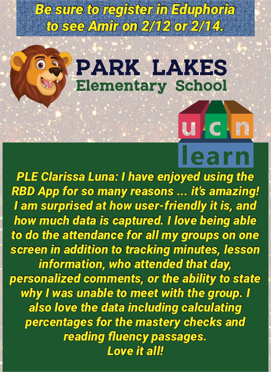 If you want more information on this amazing APP and experience everything it has to offer our PDIs, please register in Eduphoria! What a difference it has made for our specialists at Park Lakes Elementary! Way to roar out, Lions, @HumbleISD_PLE!