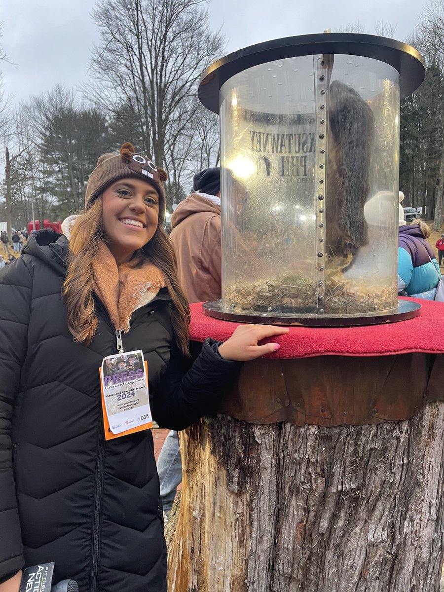 toriyorgeytv's tweet photo. GROUNDHOG DAY | Shoutout to photojournalists @EHinnebusch &amp; @Thedaveoneil for getting us to Punxsutawney BRIGHT &amp; early this morning, and capturing the special PA tradition!  

&amp; Can’t forget to thank PHIL for his Early Spring prediction🤣 #TeamNoShadow @WTAE https://t.co/iS701dO9vg