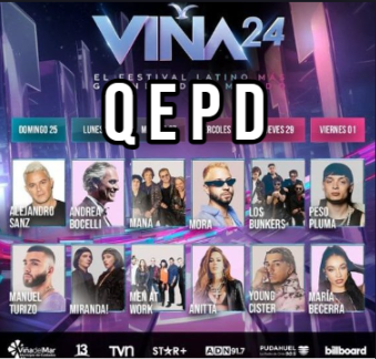 SebastianRochaZ's tweet photo. QEPD Festival de Viña.

Todos esos millones de dólares en ayuda a las familias que sufren.💵

A la mierda los contratos con los artistas, y no hay discusión al respecto. https://t.co/rfOitc9UNO