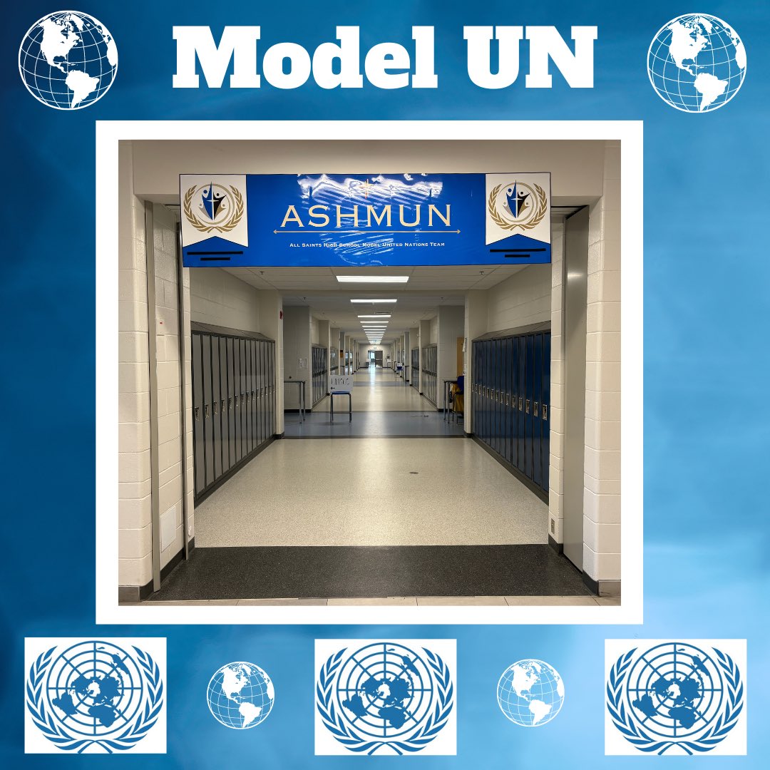 ALLSAINTSccsd's tweet photo. The official end to the countdown to ASHMUN is here! Tomorrow our ASHMUN students are hosting All Saints’ 1st conference and making legendary history!!

#LegendsOwnit
#ModelUN https://t.co/iaZGI6Hc4I