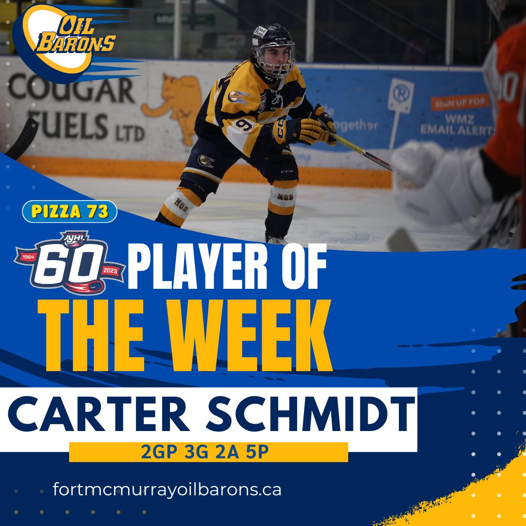 MOBHockey's tweet photo. 🌟 AJHL Player of the Week 🌟

Congrats Carter 🙌🙌🙌

Full read -> https://t.co/5NmHRwmZYw #ymm #ajhl #gomobgo https://t.co/34J0L7TMqO