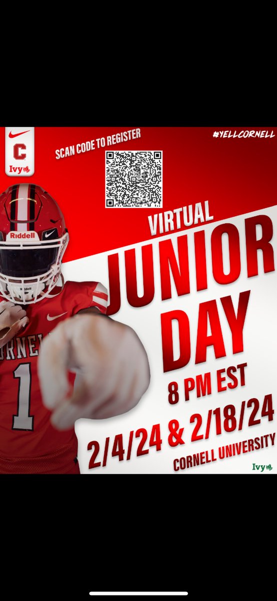 Thank you <a href="/Sean_Reeder/">Sean Reeder</a> for the invite to <a href="/BigRed_Football/">Cornell Football</a>  Junior Day!