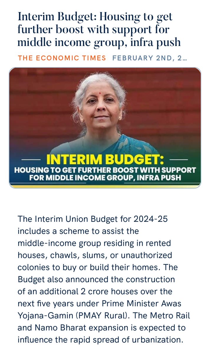 ihbtweets's tweet photo. Interim Budget: Housing to get further boost with support for middle income group, infra push
https://t.co/yUcD7SdULd via NaMo App https://t.co/UsqyabA2FA