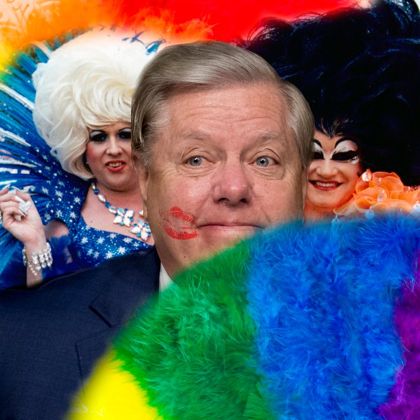 FrankDamage's tweet photo. @The_Real_Fly Love to see pearl clutching drama queen, Lindsey, on the front lines with his little harem of banana hammock wearing "aides" fighting for Israel Probably only slightly more effective than the IDF/IOF @ scaring Hamas with his personal battalion of pink boas &amp; high pitch screeching https://t.co/RX5V9xSSxm