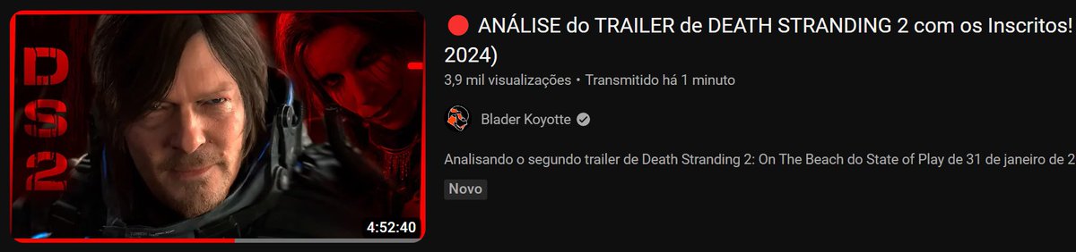 MUITO OBRIGADO todo mundo que participou da live da análise do trailer de Death Stranding 2, não sei como consegui ficar quase 5 horas falando, mas vocês me deram um gás absurdo. Logo logo vou fazer edições na live pra que ela fique boa pra ser assistida gravada, tem MUITA info👍