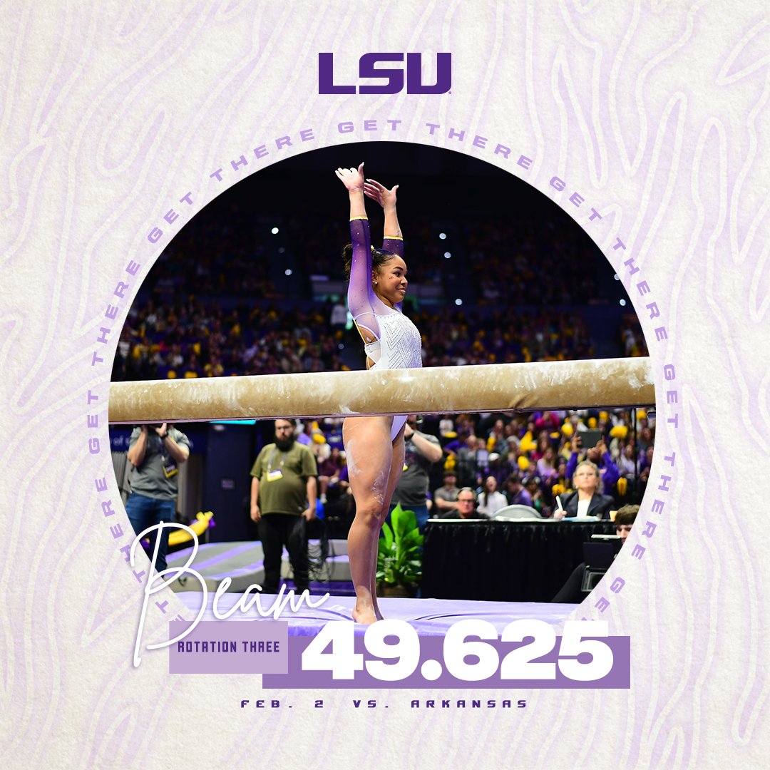 LSUgym's tweet photo. Beam squad did their thing ‼️

It's a season high score to hold on to a 148.700-146.750 lead in the PMAC!

#GeauxTigers | #GetThere https://t.co/3pKyxZh1uT