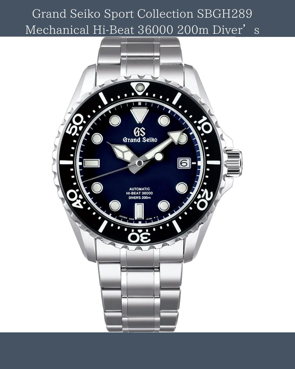 solidstorejapan's tweet image. 【Grand Seiko Sport Collection SBGH289 Mechanical Hi-Beat 36000 200m Diver’s】

#GrandSeiko #SportCollection #SBGH289 #MechanicalHiBeat #200m #Divers
#watches #wristwatch #watchaddict #luxurywatches #japanesewatch
#ebay #ebaystore #ebayseller #ebaywatches
