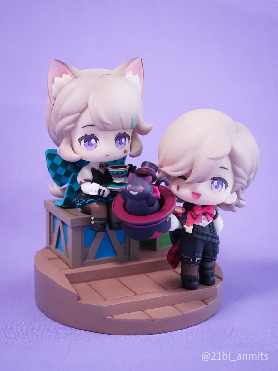 原神 リネ リネット ガレージキット 3Dプリント出力品 ワンフェス 原神のリネ＆リネットのデフォルメフィギュア完成しました！ 台座付き