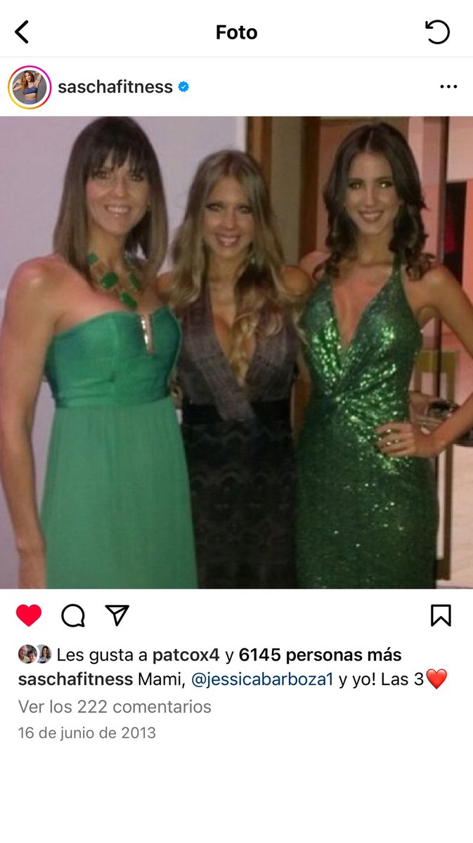 💚💚💚 Mi primer me gusta en IG. @SaschaFitness @jessicabarboza1