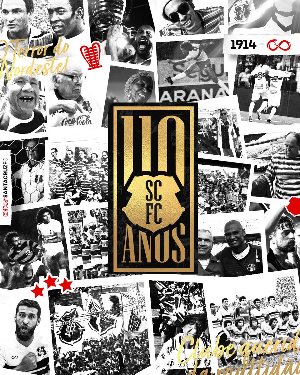 SantaCruzFC's tweet photo. SANTA CRUZ FUTEBOL CLUBE 🐍⚫️⚪️🔴

#Santa110Anos https://t.co/AKEXqNcHSu
