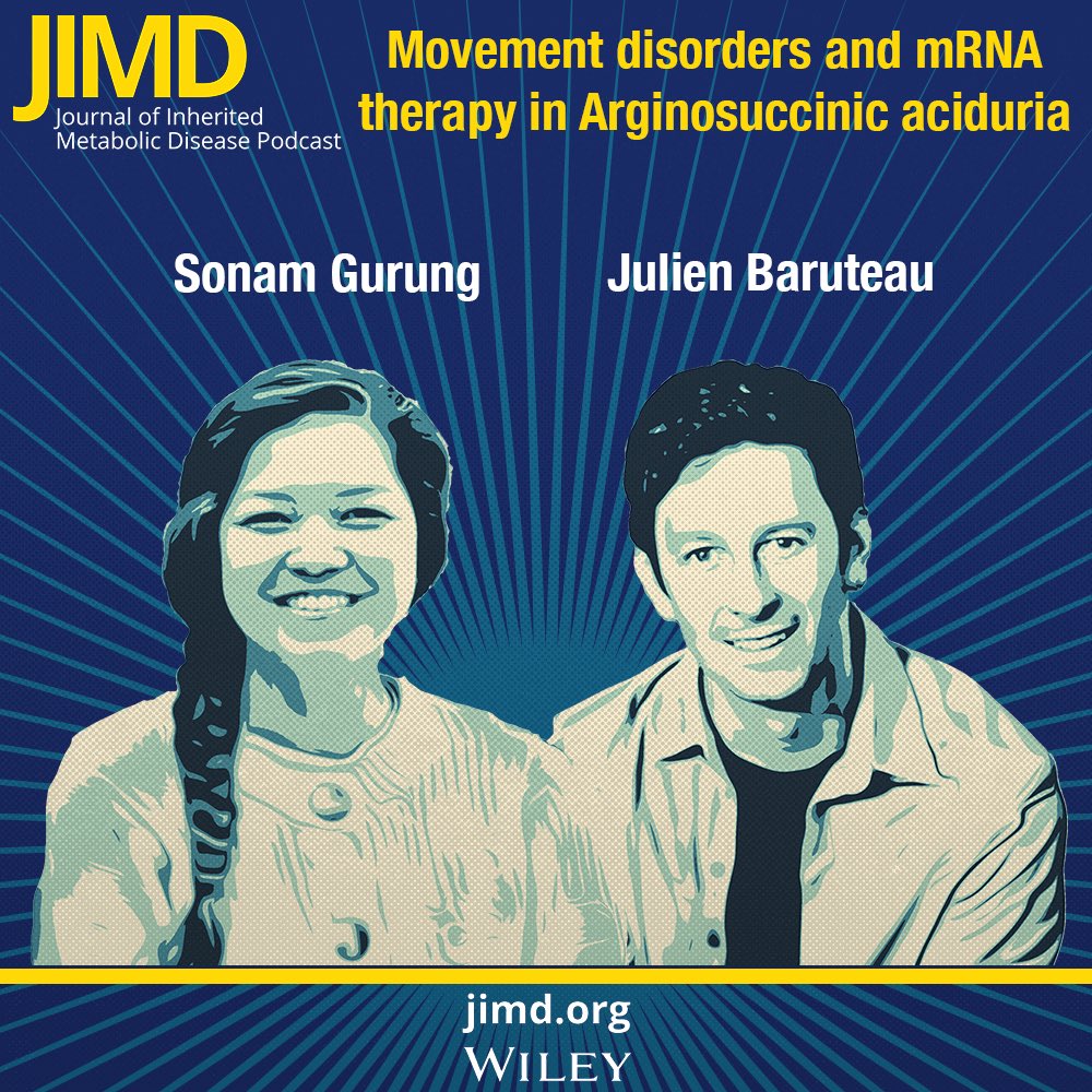 The Journal of Inherited Metabolic Disease (@jimd_editors) on Twitter photo New podcast 🚨
🎙️ Movement disorders and mRNA therapy in Arginosuccinic aciduria 🎧
With Sonam Gurung and Julien Baruteau. <a href="/UCLchildhealth/">UCL Great Ormond Street Institute of Child Health</a>
Apple: podcasts.apple.com/gb/podcast/jim…
SoundCloud: soundcloud.com/user-109006120…
Spotify: open.spotify.com/episode/3TloPm…
#mRNA New podcast 🚨
🎙️ Movement disorders and mRNA therapy in Arginosuccinic aciduria 🎧
With Sonam Gurung and Julien Baruteau. <a href="/UCLchildhealth/">UCL Great Ormond Street Institute of Child Health</a>
Apple: podcasts.apple.com/gb/podcast/jim…
SoundCloud: soundcloud.com/user-109006120…
Spotify: open.spotify.com/episode/3TloPm…
#mRNA