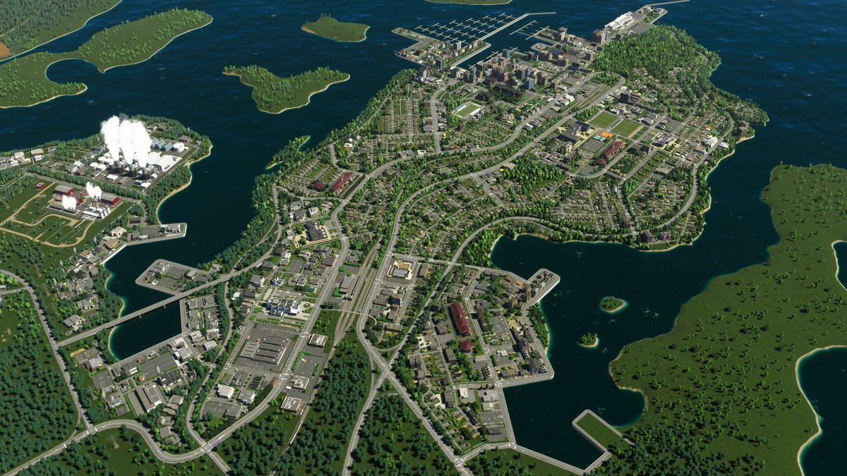 New town is shaping up nicely #CitiesSkylines #CitiesSkylinesII #ScatteredIsland