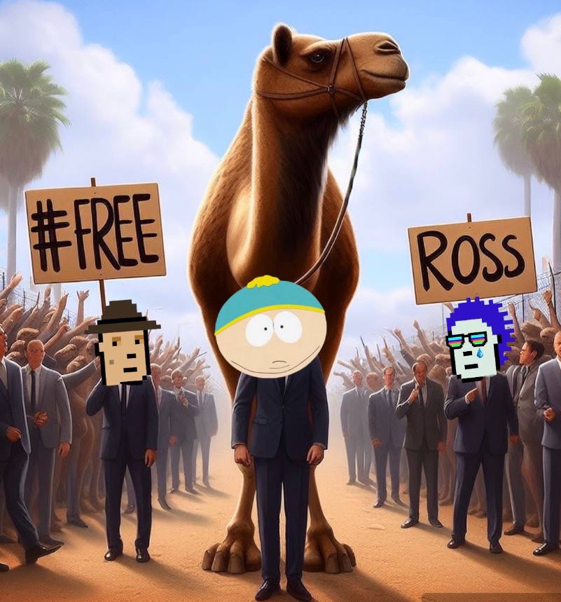 The #FREEROSS #movement looks good on these legends! 

Come see us <a href="/Poe_Ether/">POΞ (🍕)</a> <a href="/realdogen/">Dōgen</a> and <a href="/EricCryptoman/">Eric Cryptoman</a> 

#SILKROAD on #Solana