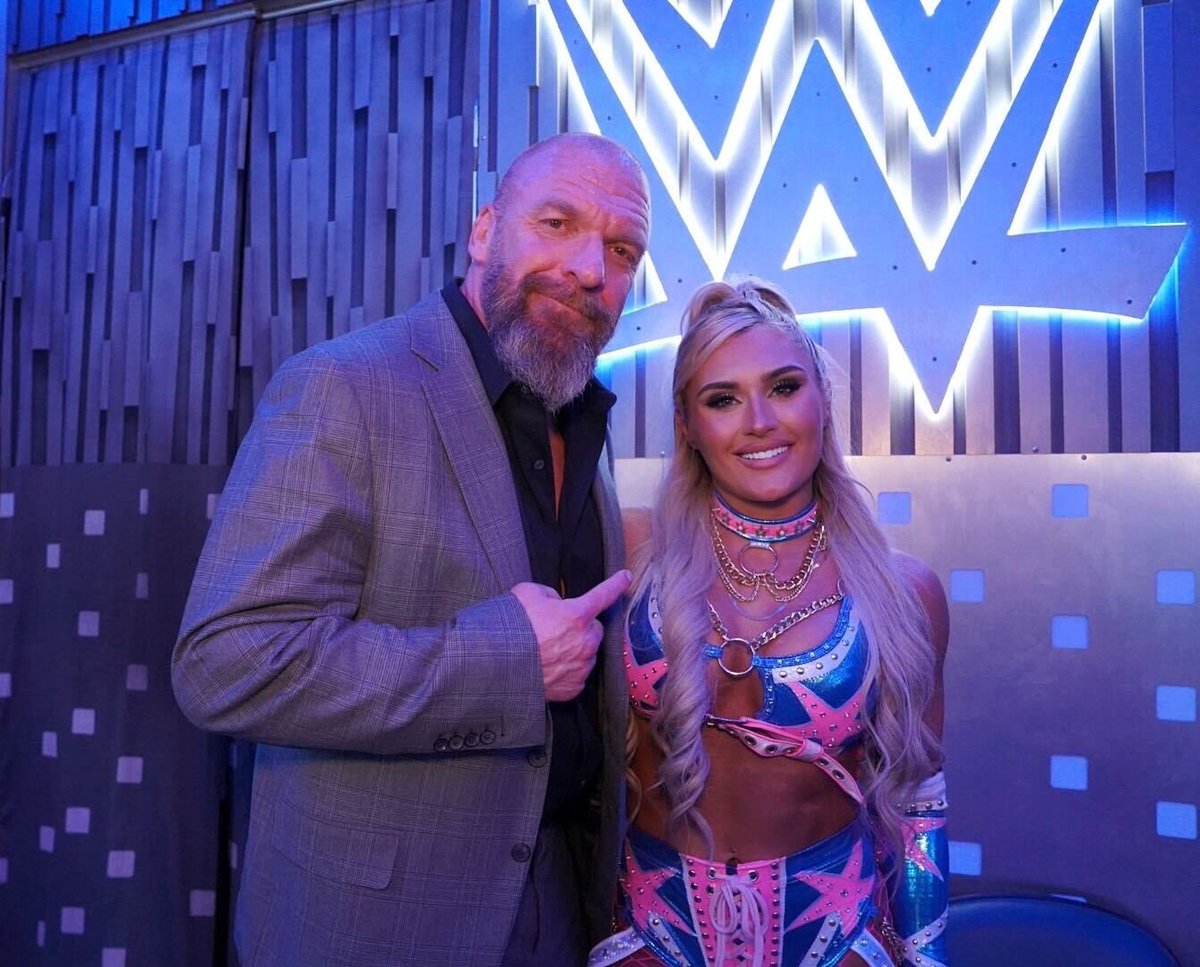 TripleH's tweet image. Congratulations, @tiffstrattonwwe… looks like it’s Tiffy Time. #SmackDown
