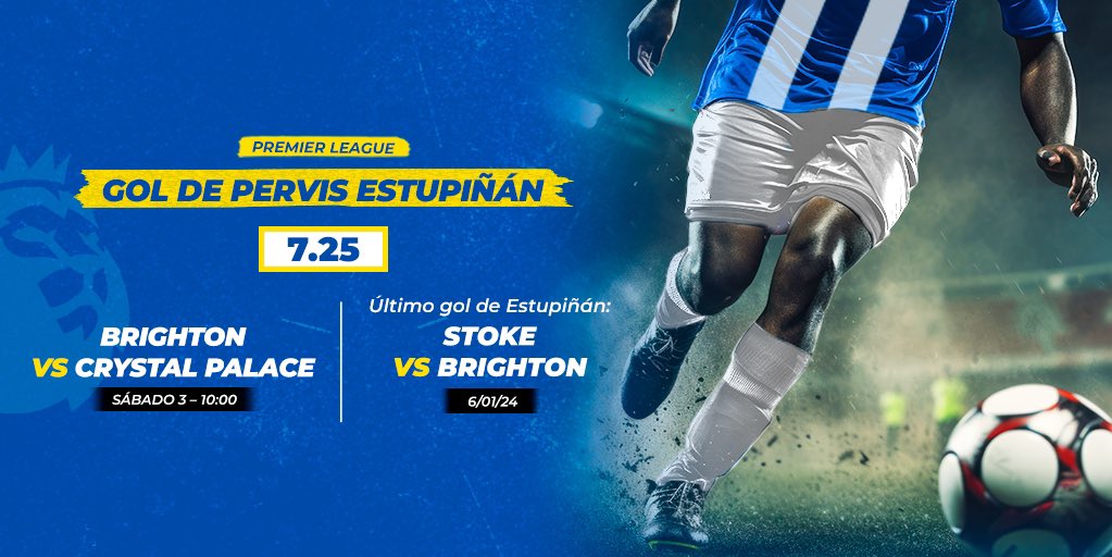 ¿Posibilidades de gol? 🤔⚽️

Con el último resultado en contra (4-0), el Brighton se ve obligado a sumar. 
El último gol de Pervis fue en los minutos extras del primer tiempo. 😬
