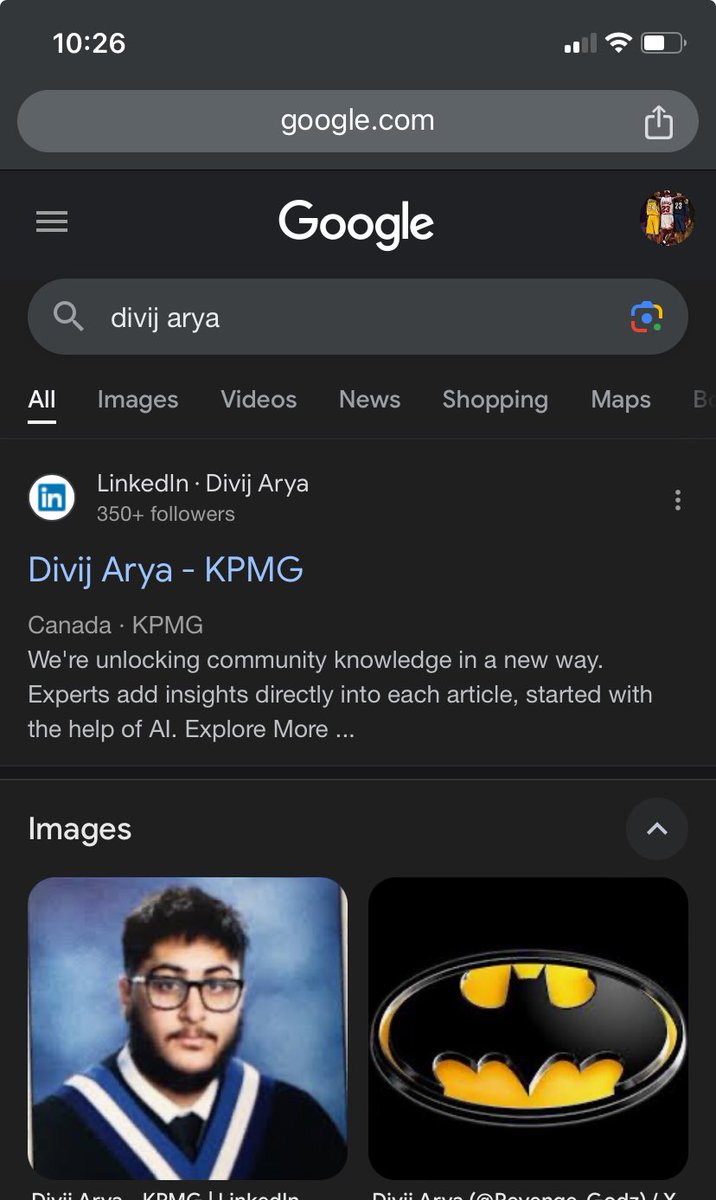 divijarya's tweet photo. Even google knows I’m  Batman https://t.co/b403OgD86z