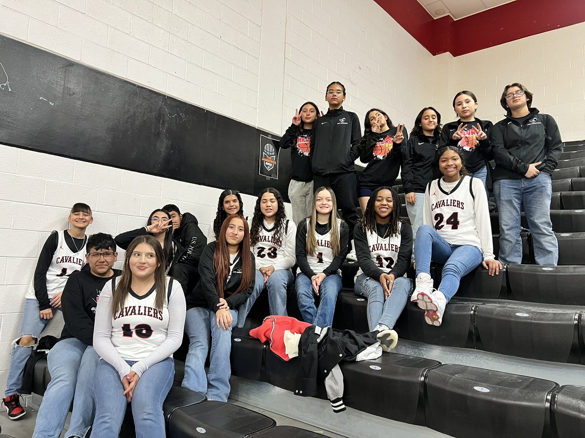 Lady Cavaliers Basketball at the Kingdom of Champions!!! Supporting big sisters for Senior Night!! Go Knights!! #HanksStrong #sisterhood #RiseandConquer @JLucero_HMS @HanksMSTech @mikepadilla21 @Coach_Veliz