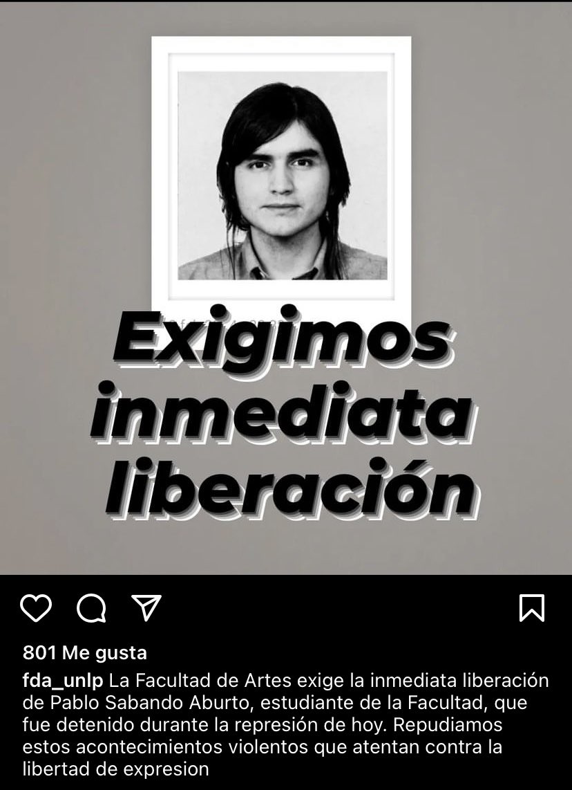 El chileno que detuvieron en la protesta de hoy estudia en la Facultad de Artes de la UNLP. 

Encima que hace quilombo, le financiamos la educación con nuestros impuestos. DEPORTAR YA.