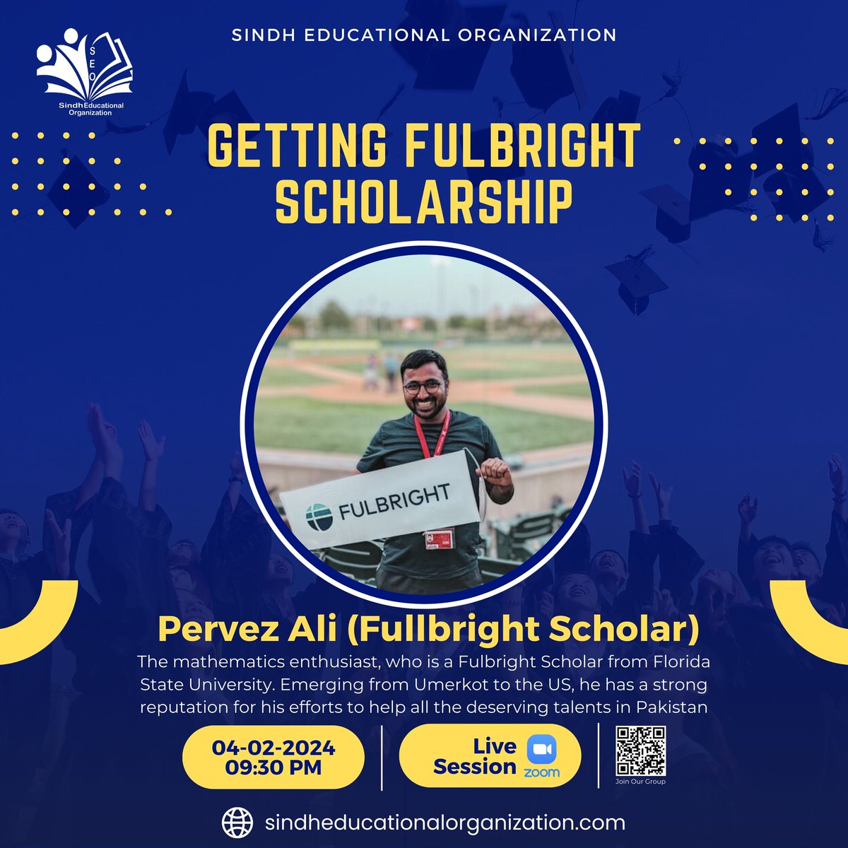 SEOOfficial3's tweet photo. Join us for an insightful session on the Full Bright Scholarship in the USA, Featuring accomplished Mr. Pervez Ali Mallah. 
With a ongoing Ph.D. from Florida on a Full Bright Scholarship himself, Mr. Mallah will share his personal journey and guide you through the complete Proc: https://t.co/Gj38S5pImp