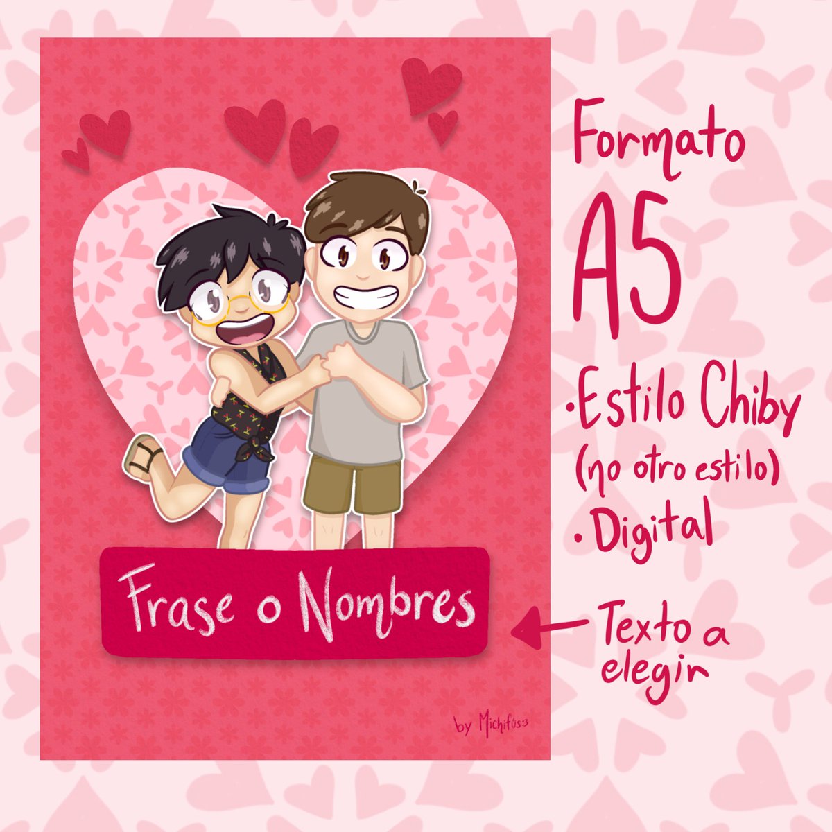 ¿Aún sin un detalle para tu pareja, crush o casi algo? NO TE PREOCUPES💘  Hago un dibujito lindo de ustedes dos con un fondo especial en chibi por 25 soles peruanos o equivalente 🥰🥰🥰
❣️Pago vía Plin, Yape o PayPal
❣️CUPOS LIMITADOS

#comisiones #ilustraciondigital #sanvalentín