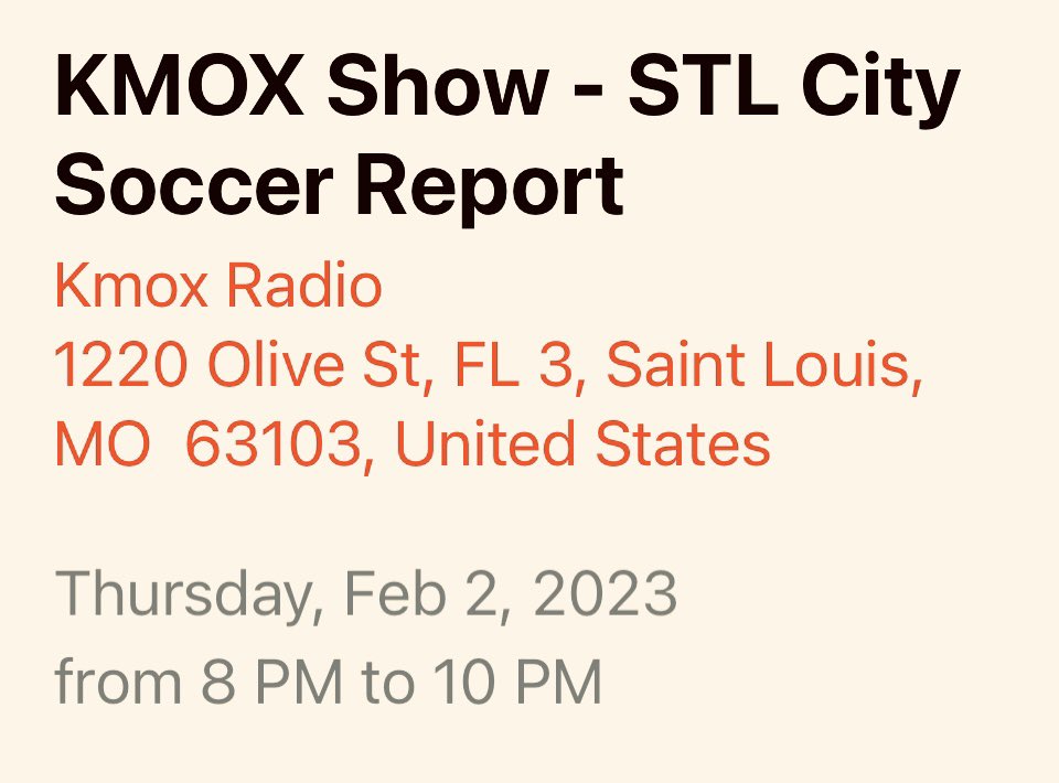 A year ago, I didn’t think to post what would become a season-long endeavor.

Thought it a one-off. No idea I’d be cohosting a consistent show on <a href="/KMOXSports/">KMOX Sports</a>, even less to be part of <a href="/Y98/">Y98</a> <a href="/stlCITYsc/">St Louis CITY SC</a> broadcasts.

Excited &amp; grateful to be back for another season!
#AllForCITY 🙌⚽️🙌