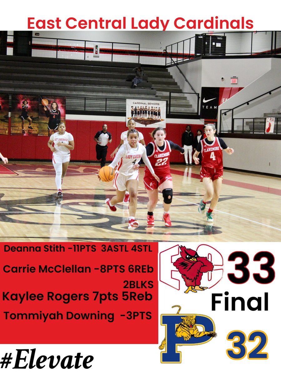 Good win against Pryor tonight. Adversity hit today and we responded ❤️🖤🤍🏀 

Great job LADY CARDINALS ‼️‼️