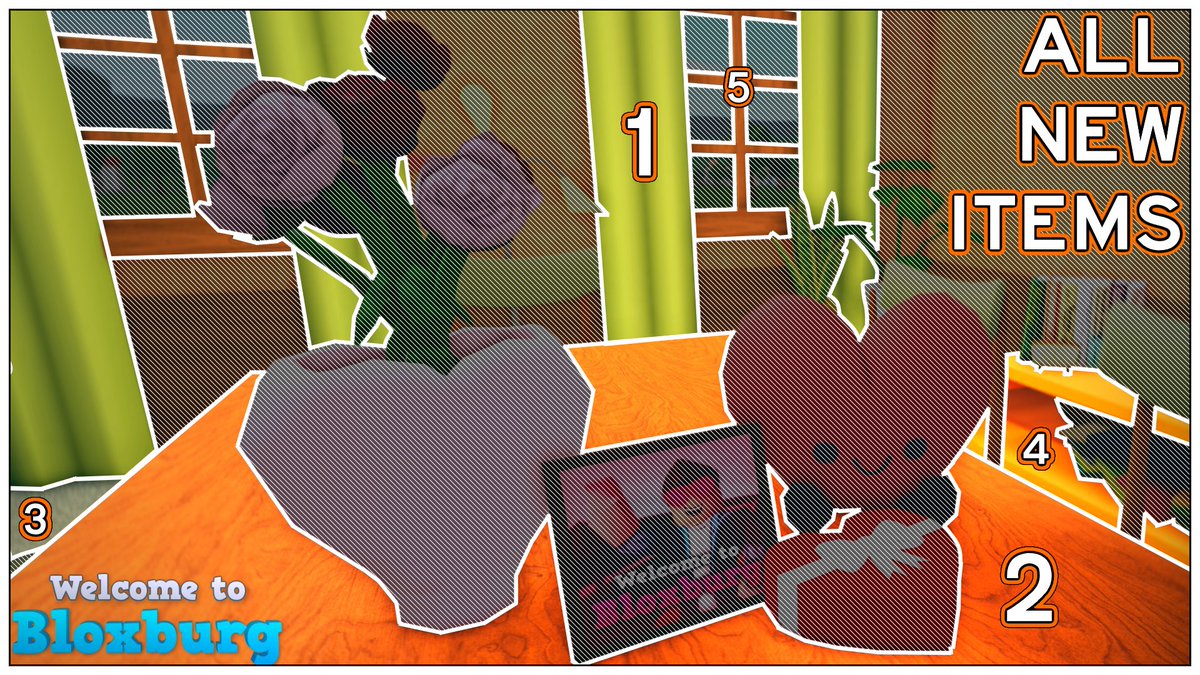 I've located every new item in the new Bloxburg valentines update!!! 🔥🔥 

1 - NEW CURTAINS!! these looks amazing!!🟩
2 - NEW WOOD TEXTURE!! omg its so realistic!!🟫
3 - NEW CARPET TEXTURE!!! wow they outdid 🛠️themselves!!!
4 - NEW 60s style table?!! wow! 🏓
5 - NEW WINDOW!! 🪟
