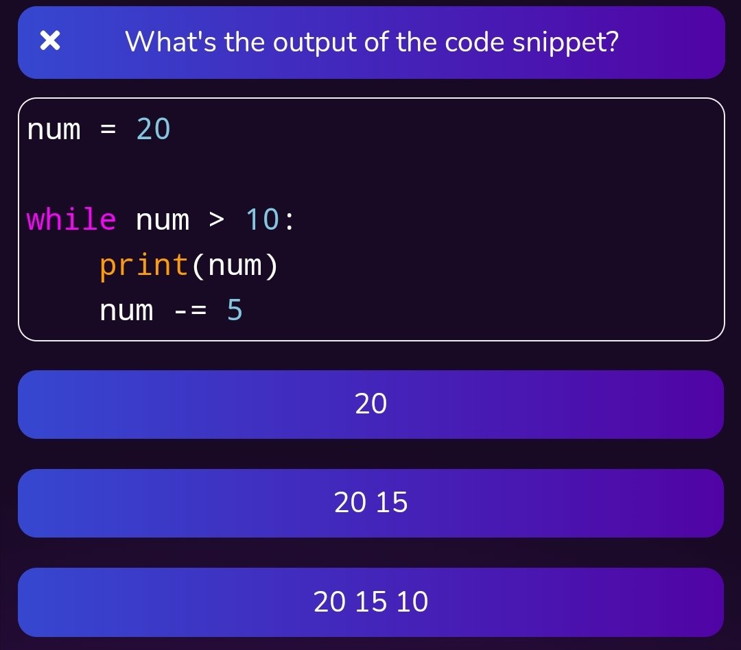 What is the output of following Python Code?