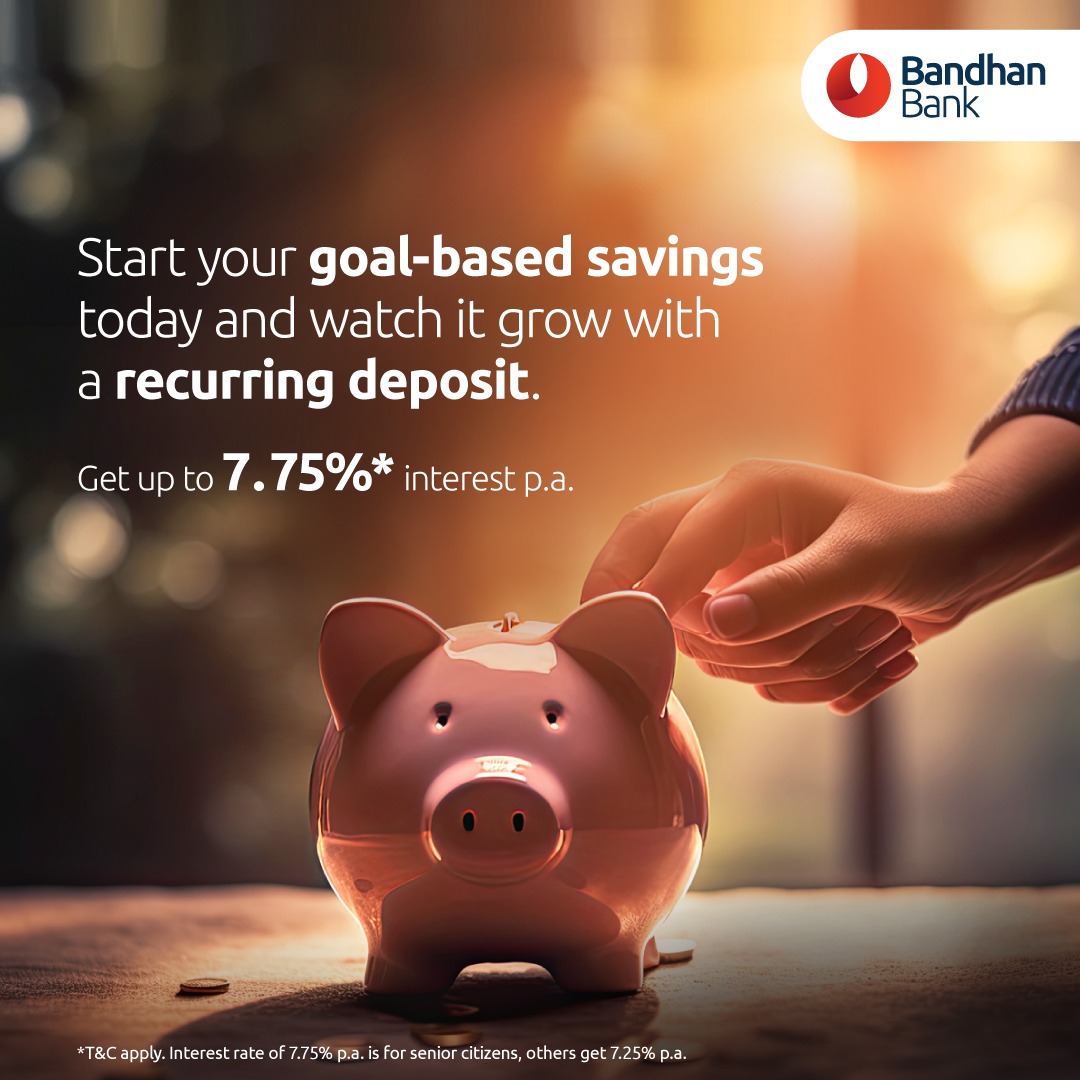 Book your #BandhanBank #RecurringDeposit today using #InternetBanking bit.ly/3MzVWoi, #mBandhan app bit.ly/48setLP, or by visiting your nearest branch bit.ly/40ltnAx