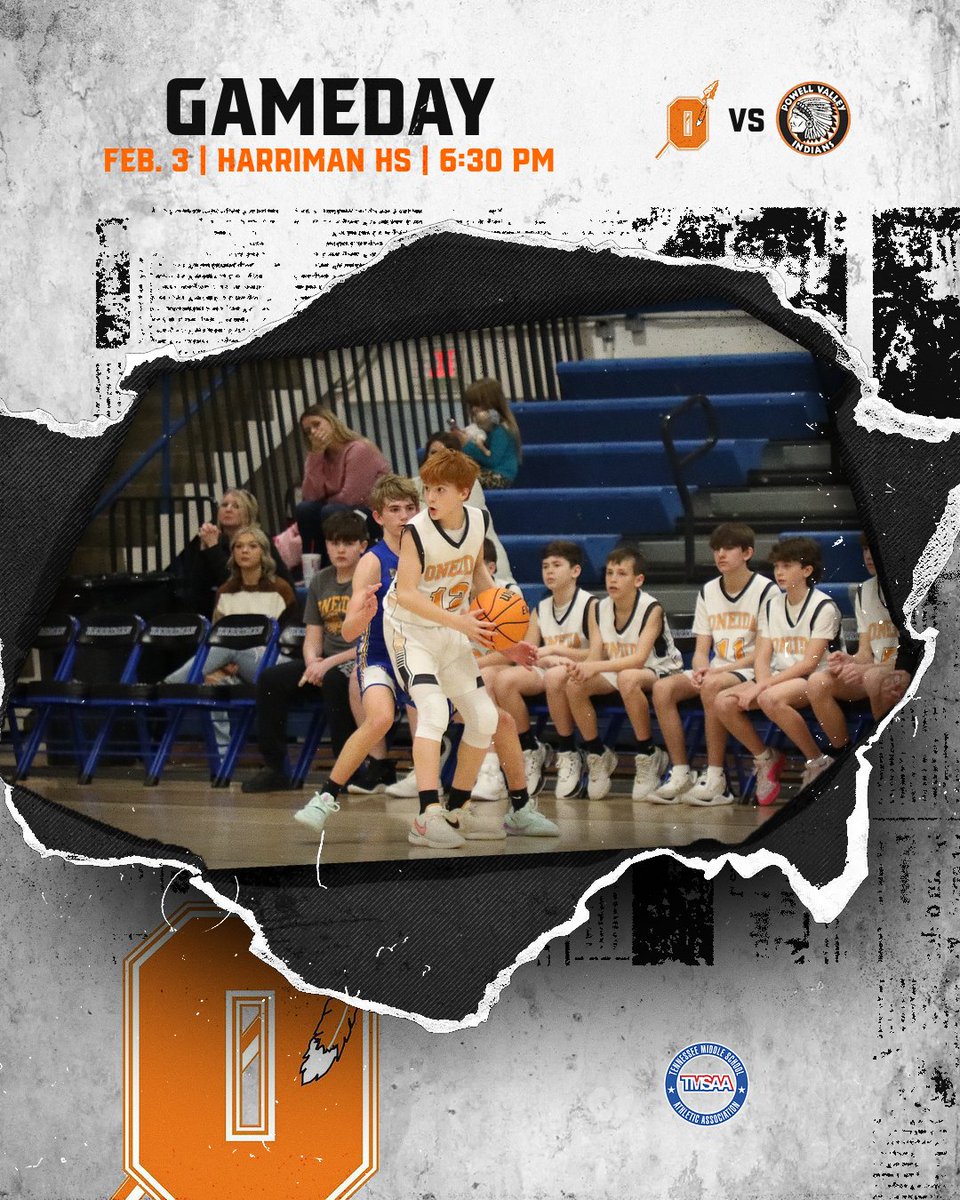 It's a big Saturday matchup for the OMS Indians as they look to punch their ticket to the final four as they take on Powell Valley in the Section 2 Championship! Tip-off is set for 6:30 pm in Harriman. Good luck Indians! #OneidaPride