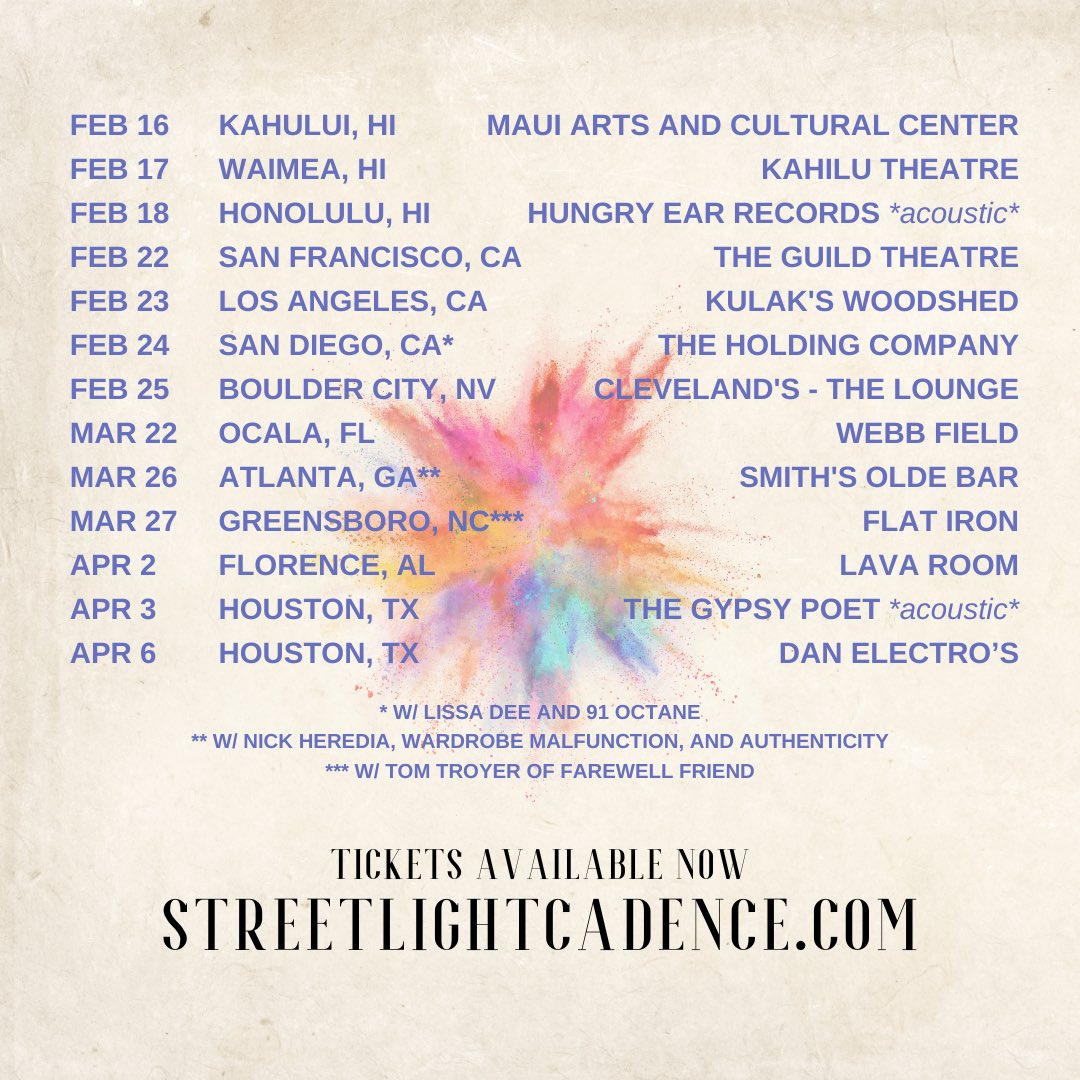 streetlightcade's tweet photo. Announcing the BRIGHTER THAN EVER tour! Come join us in song and story - tickets available now at https://t.co/tColAHwirO! https://t.co/iCCK3PjMOK