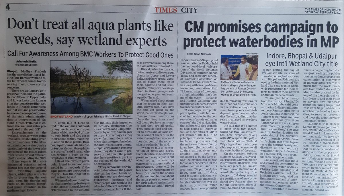 “In nature, nothing is perfect and everything is perfect.#International #wetland TAG soon...  What a good news to wake up to.
#ClimateAction

#WetlandsMatter #Bhopal #MadhyaPradesh #Indore  #trees #wildflower #SustainableDevelopment